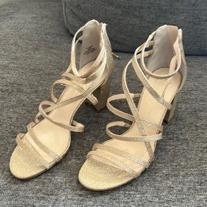 Gold Sparkle Jessica Simpsons chunk heels
